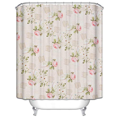 Daesar Polyester-Stoff Badezimmer Duschvorhang 120x180 cm Blumen Badvorhang Anti-Schimmel von Daesar