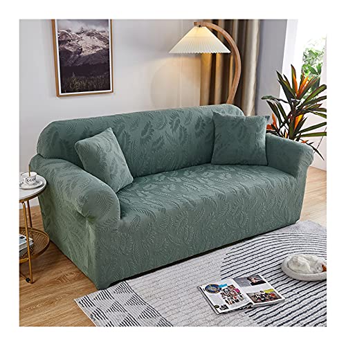 Daesar Sofa Überzug Ecksofa 3 Sitzer 190-230, Überwürfe Sofabezug Wasserdicht Cyan mit Vintage Bätter Muster Couchbezug Stretch Eckcouch Polyester von Daesar