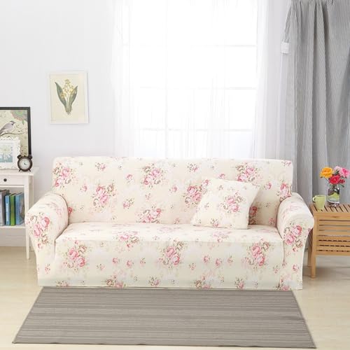 Daesar Sofa Überwurf M 145-185, Sofabezug Ecksofa Wasserdicht mit Blumen Muster Eck Couch Überzug 2 Sitzer Polyester von Daesar