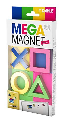 Dahle Mega Magnet Mini Set (4 Magnete in geometrischen Formen, 45 x 45 mm) blau pink gelb grün von Dahle