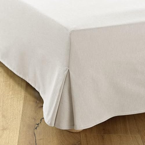 Betthusse 160x200 Beige – 4 Rüschen von 30 cm für Bett 160 x 200 cm – Bettüberwurf 160 x 200 cm – Bezug für Lattenrost 160 x 200 cm – Bettvolant von Dahlica