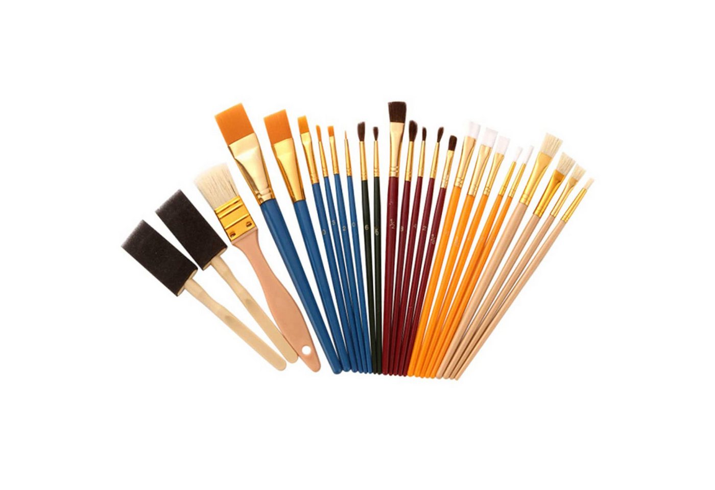 Daisred Flachpinsel Pinselset 25 Stück Acryl Pinsel Set,Künstlerpinsel Bedarf, (25 St) von Daisred