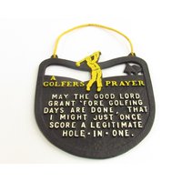 Vintage Golfers Prayer Hole in One Cast Metal Plaque K132 von DaisyLaneAntiques