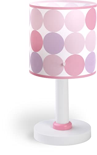 Dalber Kinder Tischlampe Nachttischlampe kinderzimmer Colors Rosa Punkte, 62001S, E14 von Dalber