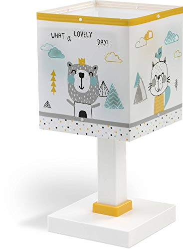 Dalber Kinder Tischlampe Nachttischlampe Kinder Hello Little Tiere Bären, Kunststoff, 14 x 14 x 29 cm von Dalber