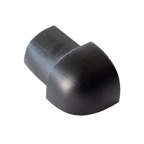 Dalsys Außeneck für Fliesenschiene Aluminium (eloxiert) Viertelkreisprofil 8mm, 1 Stück Schwarz Fliesenprofil von Dalsys