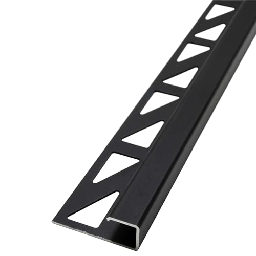 Dalsys Fliesenschiene Eckprofil Quadratprofil Aluminium (eloxiert) Schwarz Höhe 12,5mm, 5x 2,5m, Fliesenprofil von Dalsys