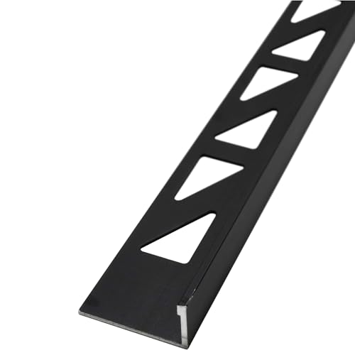 Dalsys Fliesenschiene Winkelprofil Aluminium (eloxiert) Schwarz 2,5m x 10mm, 5 Stück, Fliesenprofil von Dalsys