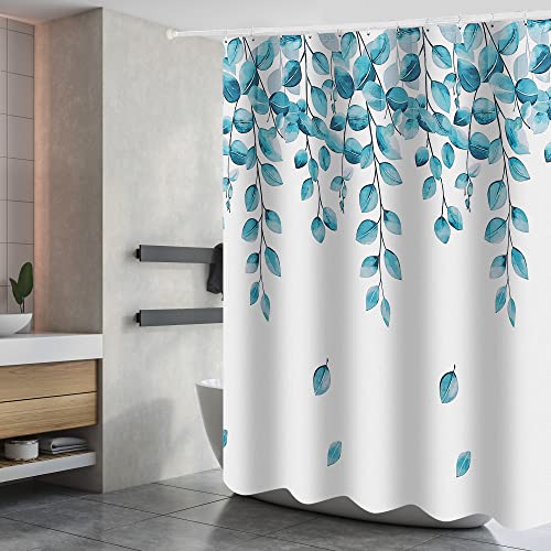 DAMAI Duschvorhang 180x200 cm Badvorhang aus Polyester Stoff Waschbar Bad Vorhang mit 12 Duschvorhangringe Wasserdicht für Badewanne und Bad Grün von DAMAI