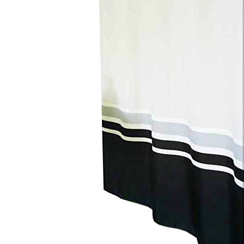 Design Duschvorhang/Badewannenvorahng in der Farbe Weiß/Schwarz / 100% Polyester / 180 x 200 cm/Waschbar von Damilo