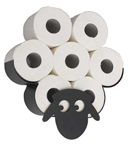 DanDiBo Toilettenpapierhalter Schaf Wand Schwarz Metall Toilettenrollenhalter WC Rollenhalter Ersatzrollenhalter Klopapierhalter von DanDiBo