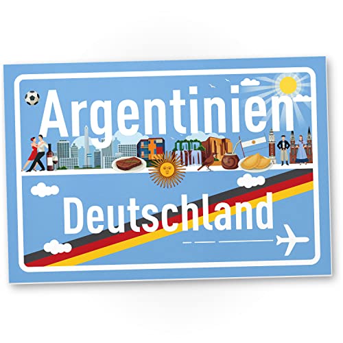 DankeDir! Argentinien Deutschland Ortsschild - Schild 30 x 20 cm - Geschenk Idee Gutschein Reise Urlaub Reisegutschein Männer & Frauen Geldgeschenk Abschiedskarte Geschenkidee Deko Karte von DankeDir!