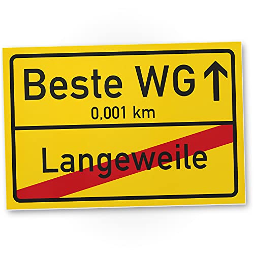 DankeDir! Beste WG Ortsschild - Schild Süße persönliche Geschenkidee Einweihungsfeier - Einweihungsparty Kleines Geschenk WG-Party - Überraschung Mitbewohner Wohngemeinschaft von DankeDir!