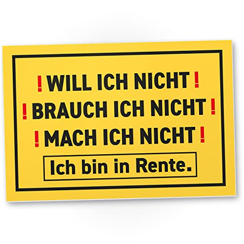 DankeDir! Bin in Rente - 30 x 20 cm Schild - Geschenkidee Deko Party Karte Pensionierung Abschied Verabschiedung - Rente Renteneintritt Ruhestand Männer Rentner Geschenk Kollege von DankeDir!