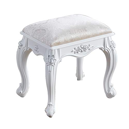 Daoyuan Schminktisch Hocker,Gepolsterter Ottoman Hocker/Makeup Vanity Hocker/Stuhl/Quadrat Fußstütze/Fußhocker Holzbeine Wohnzimmer Schlafzimmer von Daoyuan