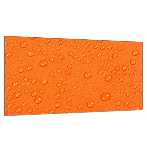 Herdabdeckplatte 90x52 cm 1-teilig Ceranfeldabdeckung Induktion Herdschutz Spritzschutz Glasplatte Deko Schneidebrett, Tropfen Orange von DarHaus