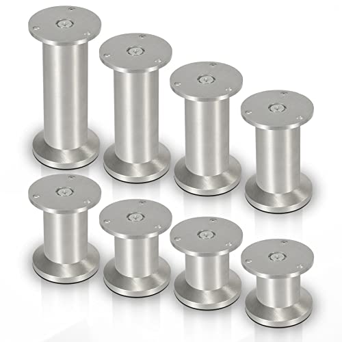 Daromigo Möbelfüße 4er Set 200 mm hochwertige Möbelbeine aus Aluminium, höhenverstellbar ±15mm,φ 60mm, individuelle DIY-Möbel, Möbelbeine eignen Sich für Küchenschränke, Sofas, Betten, Nachttische von Daromigo