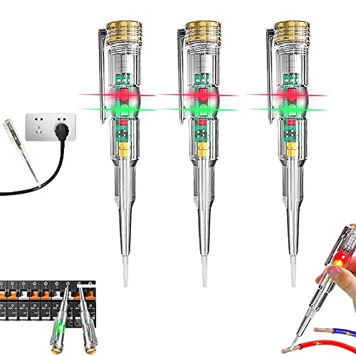 Daroplo 3Pcs 24-250V Elektriker Circuit Tester Pen, Responsive Electrical Tester Pen, mit LED-Anzeigeleuchte Wasserdicht von Daroplo