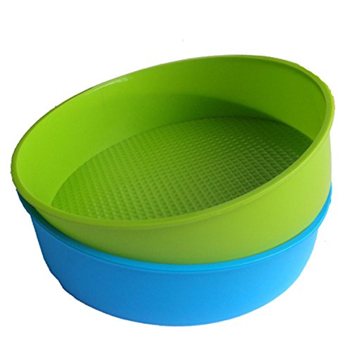 1-blaue und grüne Farbe zufällige Silikonform kreisförmige Kuchen Form Backwerkzeug mit einem Durchmesser von 25cm und einer Höhe von 5.5cm von Daroplo