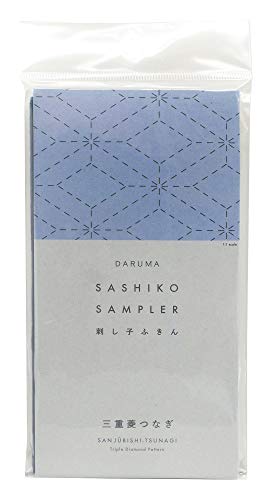 DARUMA Sashiko Sampler Original-Tuch, Marineblau (dreifache Diamant) von Daruma