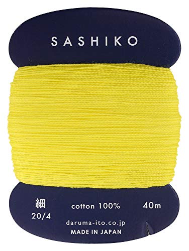 Sashiko Fadenverdünner Gewicht 40m Col. 203 - Zitronengelb - Japanische Stickerei von Yokota von Daruma