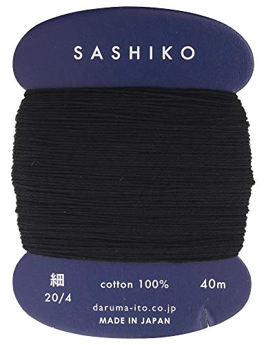 Yokota Sashiko Faden Verdünner Gewicht 40 m, Farbe: 219 - Schwarz - Japanische Stickerei von Daruma