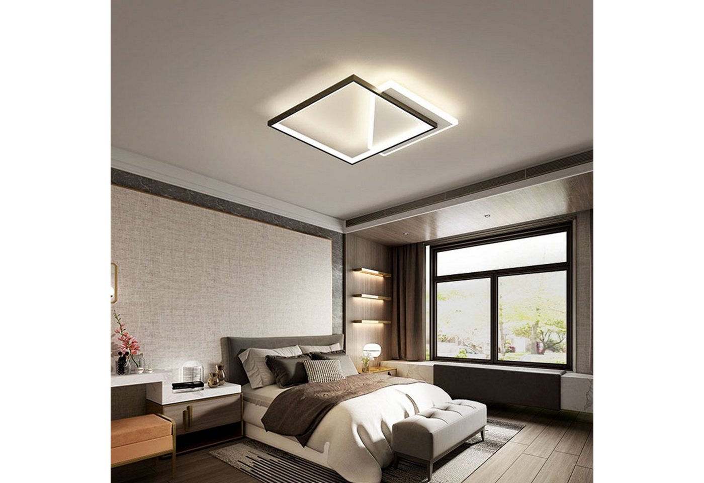 Daskoo Deckenleuchten 30W LED Deckenlampe 50cm Modern Wohnzimmerlampe mit Fernbedienung, LED fest integriert, Warmweiß,Neutralweiß,Kaltweiß, LED Deckenleuchte stufenlos dimmbar von Daskoo