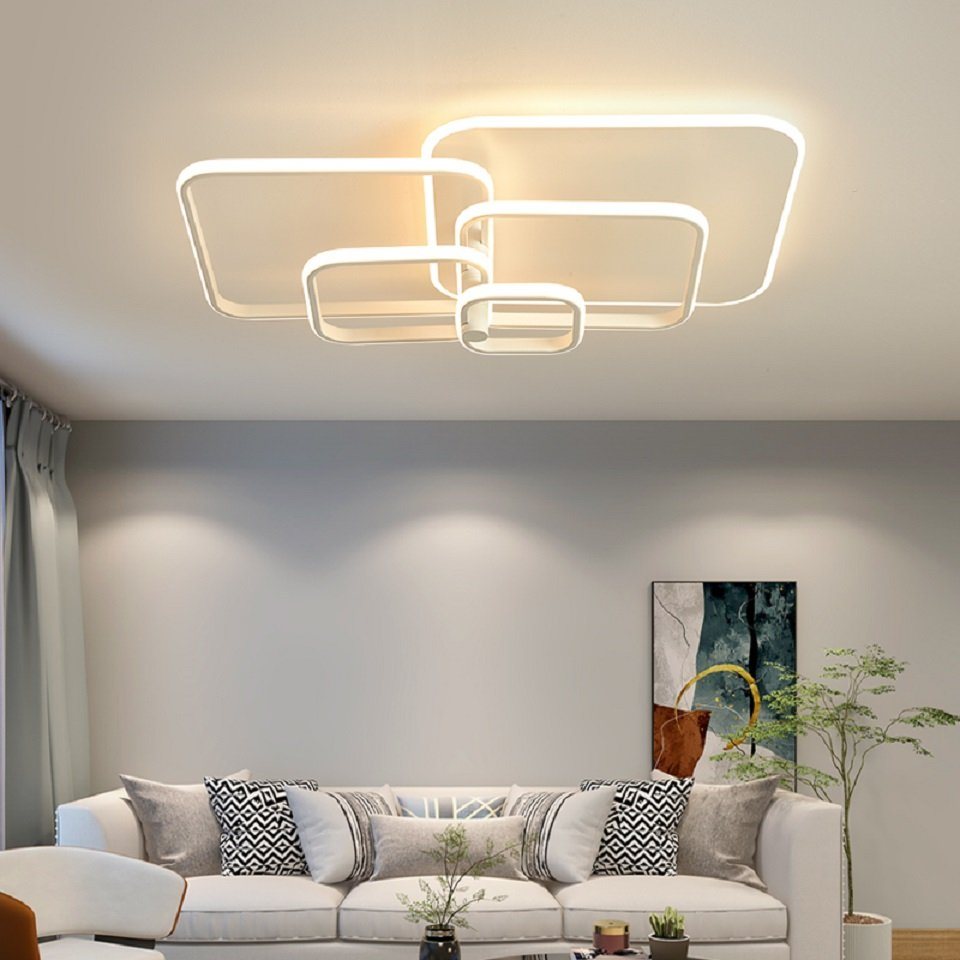 Daskoo Deckenleuchten 35W/72W Modern LED Deckenlampe mit Fernbedienung Dimmbar Wohnzimmer, LED fest integriert, Warmweiß/Neutralweiß/Kaltweiß, Stufenloses Dimmen, LED Deckenleuchte von Daskoo