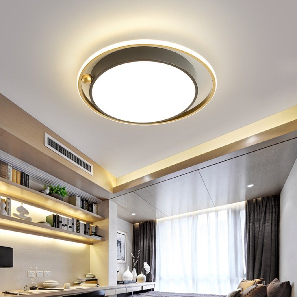 Daskoo Deckenleuchten 36W Rund 50cm LED Deckenlampe mit Fernbedienung Dimmbar Wohnzimmer, LED fest integriert, Neutralweiß, Warmweiß, Kaltweiß, LED Deckenleuchte stufenlos dimmbar von Daskoo