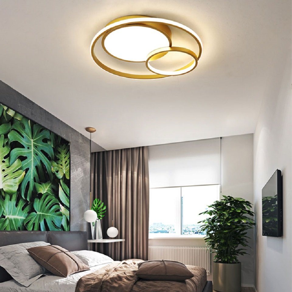 Daskoo Deckenleuchten 37W Modern LED Deckenlampe mit Fernbedienung Dimmbar Schlafzimmer, LED fest integriert, Warmweiß/Neutralweiß/Kaltweiß, LED Deckenleuchte stufenlos dimmbar von Daskoo
