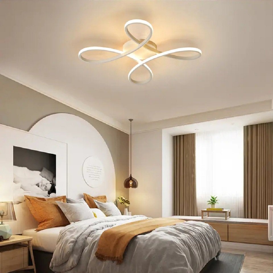 Daskoo Deckenleuchten 44W Modern LED Deckenlampe mit Fernbedienung Dimmbar Wohnzimmer, LED fest integriert, Warmweiß/Neutralweiß/Kaltweiß, Stufenloses Dimmen, LED Deckenleuchte von Daskoo
