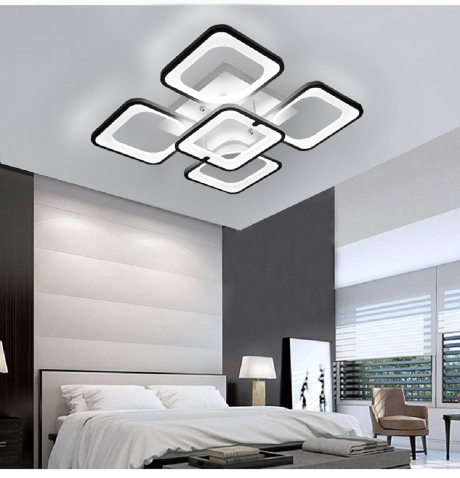 Daskoo Deckenleuchten 65W Quadrat Moderne LED Deckenlampe mit Fernbedienung Wohnzimmer, LED fest integriert, Warmweiß/Neutralweiß/Kaltweiß, Deckenleuchte, stufenlos dimmbar von Daskoo