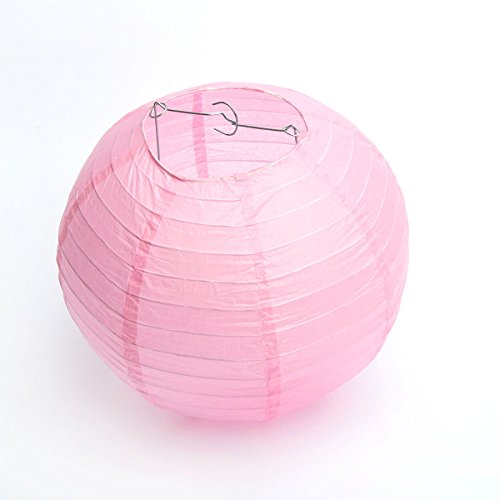 10 Stücke Papierlaterne Laterne Deko Feier Lampions Papierlampen 12"(30cm) (rosa) von Dazone