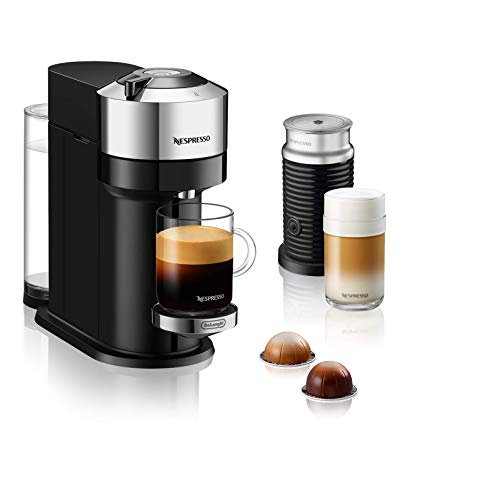 Nespresso De'Longhi ENV 120.CAE Vertuo Next Deluxe Kaffeekapselmaschine mit Milchaufschäumer, chromfarben von NESPRESSO