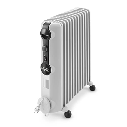 De'Longhi Ölradiator TRRS1225 Radia-S Serie - elektrischer energiesparender Heizkörper mit 12 Rippen für Räume bis 75m³, 3 Heizstufen, Sicherheitsthermostat, Frostschutzfunktion, Raumthermostat, grau von De'Longhi