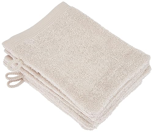 De Witte Lietaer Contessa Luxe Waschlappen, Baumwolle, Beige, 16 x 22 cm, 6 Stück von De Witte Lietaer