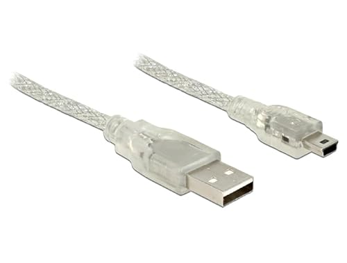 Delock Kabel USB 2.0 Typ-A Stecker > USB 2.0 Mini-B Stecker 1 m transparent von DeLOCK