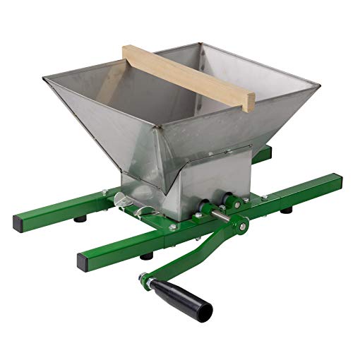 DeTec Obstmühle Bergamo mit 7 Liter Trichter / Beerenmühle / Traubenmühle / Frucht-Mühle / Maischemühle, mit Handkurbel, leicht zu reinigen, Edelstahl von DeTec