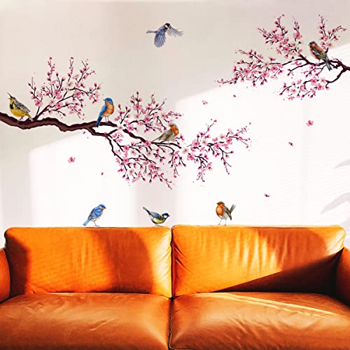 Wandtattoo Blossom Baum Wandaufkleber Blumen Äste für Wohnzimmer Esszimmer TV Hintergrund Wanddekoration von Decalsweet