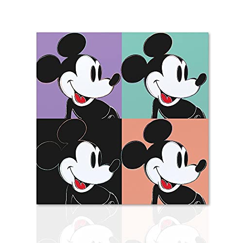 Declea Home Decor Modernes Wandbild mit Mickey Maus – Leinwand Pop Art Mickey Maus – Gemälde Pop Art Mickey Maus – Bild Pop Art fertig zum Aufhängen von Declea Home Decor