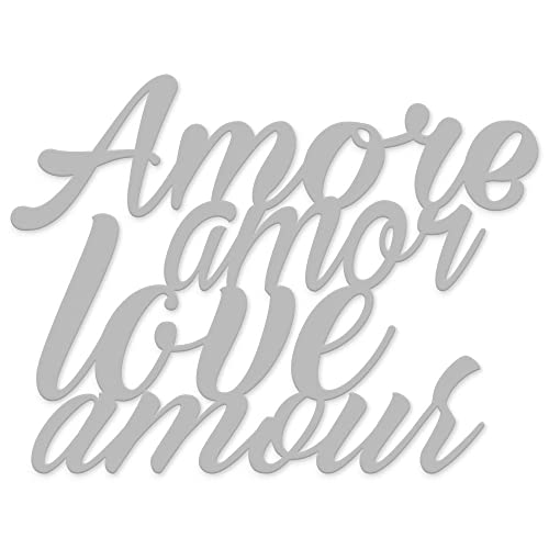 Holz-Schriftzug Amore Amor Love, Wanddekoration aus Holz, zum Aufhängen an der Wand, für Wohnzimmer, Schlafzimmer, Dekoration für Zuhause, Partys und Veranstaltungen von Declea