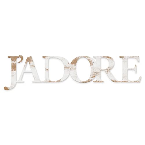 J'Adore Schriftzug aus Holz – Dekoration zum Aufhängen an der Wand, handgefertigt, dekorative Aufschrift von Declea