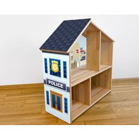 Polizeistation Aufkleber Für Ikea Flisat Puppenhaus - Miniatur Polizist Dekor, Mini | Puppenhaus Nicht Enthalten von DecoLandiaPrints