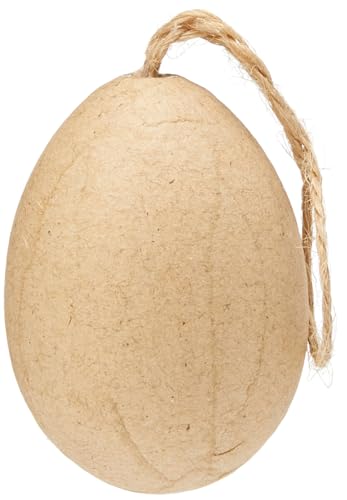 Décopatch AC384O 5 Eier aus Pappmaché, 4 x 4 x 4 cm, zum Verzieren und Aufhängen, Kartonbraun, 5er Pack von Decopatch