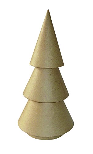Décopatch NO002O - Weihnachtsbaum / Tannenbaum aus Pappmaché, 30,5cm, zum Verzieren, ideal für DIY-Projekte und Weihnachtsdeko, Kartonbraun, 1 Stück von Decopatch