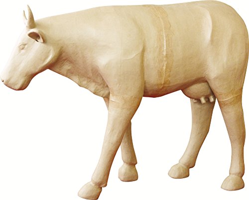 Décopatch XXLA02O Träger XL aus Pappmaché, Kuh in 3D, 123 x 36 x 100 cm, zum Verzieren, Kartonbraun von Decopatch