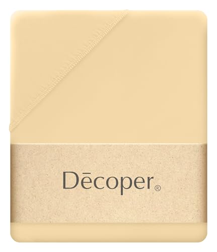 Decoper ® Mako-Feinjersey Spannbettlaken aus 100% Baumwolle | Atmungsaktiv & kuschelig weich | Oeko-Tex Zertifiziert | bis 25 cm Matratzenhöhe | 100 cm x 220 cm | Farbe Pfirsich von Decoper