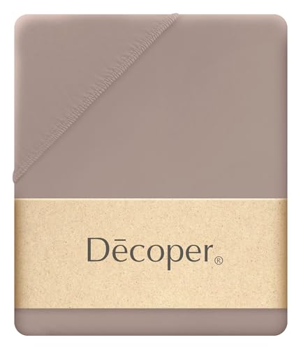 Decoper ® Mako-Feinjersey Spannbettlaken aus 100% Baumwolle | Atmungsaktiv & kuschelig weich | Oeko-Tex Zertifiziert | bis 25 cm Matratzenhöhe | 120 cm x 200 cm | Farbe Kiesel von Decoper