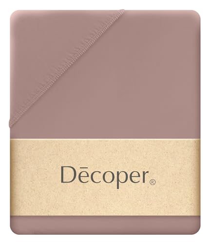 Decoper ® Mako-Feinjersey Spannbettlaken aus 100% Baumwolle | Atmungsaktiv & kuschelig weich | Oeko-Tex Zertifiziert | bis 25 cm Matratzenhöhe | 90-100 cm x 200 cm | Farbe Nougat von Decoper