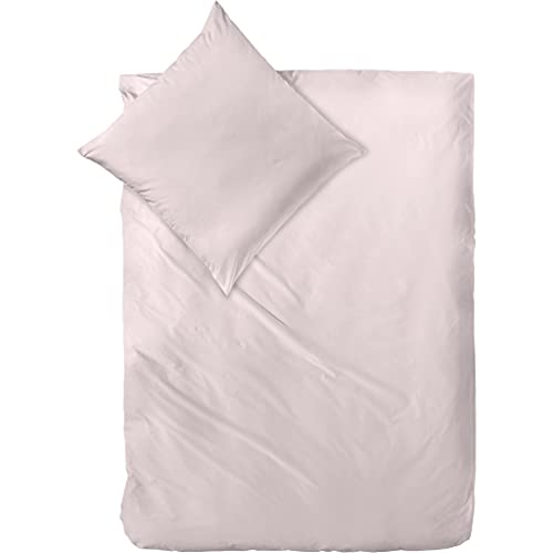 Decoper ® Mako-Satin Bettwäsche aus 100% Baumwolle | Atmungsaktiv & kuschelig weich | Farbe Puder Rosa Hell | 2 teilig - 135 x 200 cm + 80 x 80 cm von Decoper